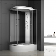 Душевая кабина ODA-8406P с средним поддоном 120х80 см тонированное стекло правая